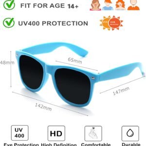 Blue Wayfarer Sunglasses - Black Lens, Plastic