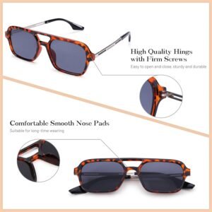 Tortoise Rectangle Sunglasses – Dark Smoke Lens