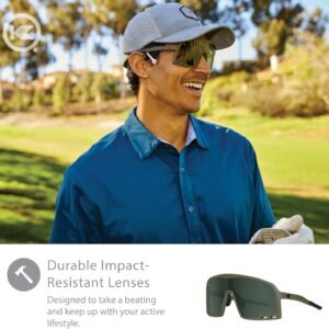 Olive Green Shield Sunglasses – Green Lens, Unisex