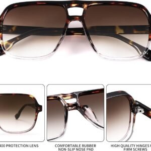 Tortoise Oversized Square Sunglasses – Brown Gradient
