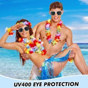 White Wayfarer Unisex Sunglasses – Black Lens