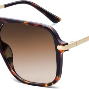 Tortoise Oversized Square Sunglasses - Brown Gradient