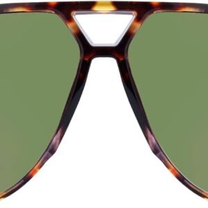 Tortoise Aviator Sunglasses Unisex Green Lens