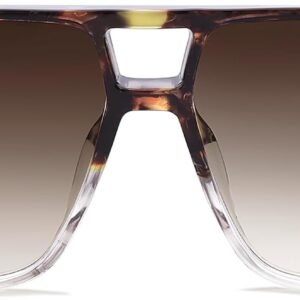 Oversized Square Sunglasses – Tortoise Frame, Brown Gradient