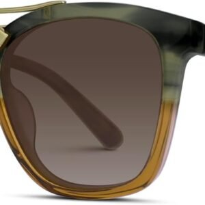 Green Amber Square Sunglasses – Brown Gradient