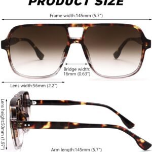 Tortoise Oversized Square Sunglasses Brown Gradient
