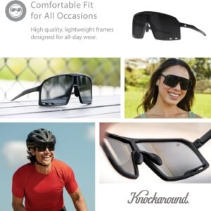 Knockaround Shield Sunglasses Black Frame Smoke Lens