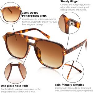 Tortoise Square Sunglasses - Brown Gradient Lenses