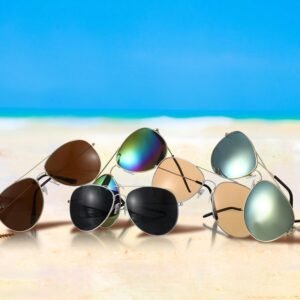 6-Pack Aviator Sunglasses - Assorted Lens Colors