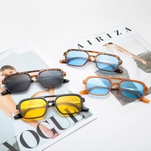 4-Pack Rectangle Sunglasses – Assorted Lens Colors