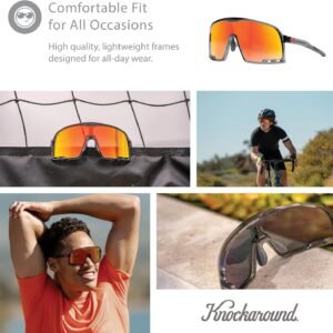 Knockaround Shield Sunglasses Orange Mirrored Lens Unisex