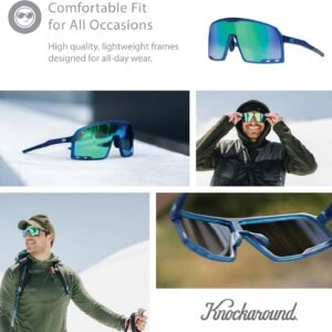 Blue Shield Sunglasses – Green Mirrored Lens Unisex