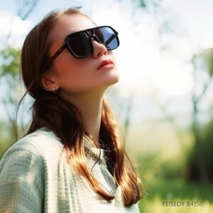 Unisex Oversized Square Sunglasses – Black Frame Dark Lens