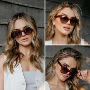 Oversized Square Sunglasses - Brown Gradient Lens