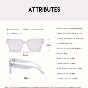 White Oversized Square Sunglasses – Unisex PC Frame