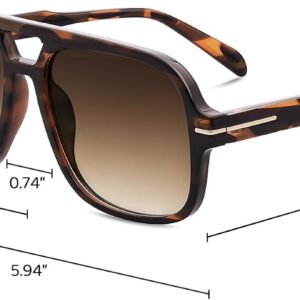 Tortoise Oversized Square Sunglasses – Brown Gradient Lens