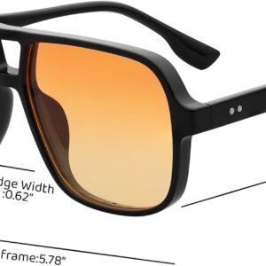 Oversized Square Sunglasses – Orange Gradient Lens