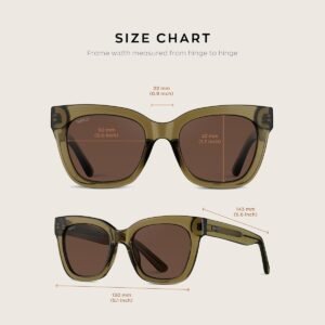 Unisex Olive Green Cat-Eye Sunglasses – Brown Lens, Plastic