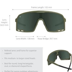 Olive Shield Sunglasses – Green Lens, Unisex