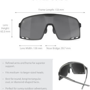 Shield Sunglasses - Black Frame, Smoke Lens