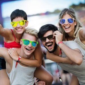 4-Pack Wayfarer Sunglasses - Assorted Neon Frames