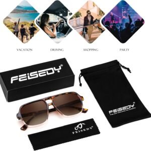 Tortoise Aviator Sunglasses – Brown Gradient, Unisex