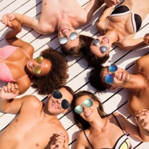 6-Pack Aviator Sunglasses - Assorted Mirrored Lenses