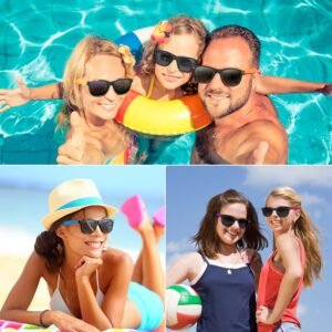 6-Pack Wayfarer Sunglasses Black Frame, Assorted Temples