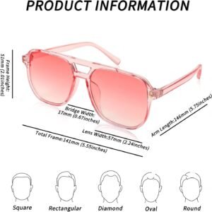 Pink Square Sunglasses Pink Gradient Lens Unisex