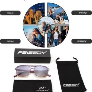 Purple Gradient Aviator Sunglasses Gray Lens Unisex