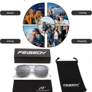 Clear Plastic Aviator Sunglasses – Gray Lens, Unisex