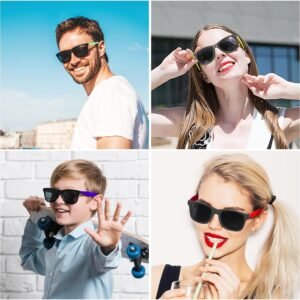4-Pack Wayfarer Sunglasses Black Frame Assorted Temples