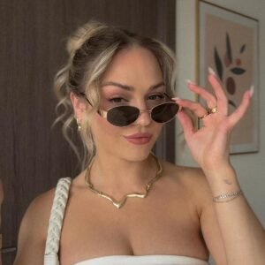 Gold Round Metal Sunglasses – Black Lens, Unisex