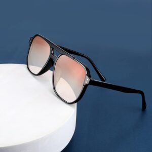 Black Aviator Sunglasses – Rose Gradient Lens