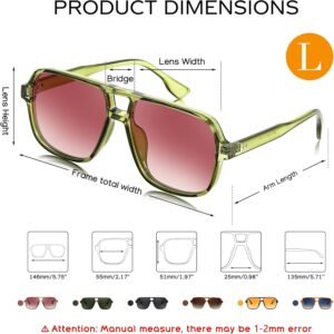 Green Aviator Sunglasses – Pink Gradient Lens