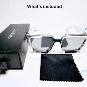 Silver Metal Square Sunglasses – Gray Lens
