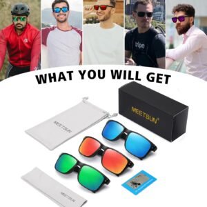 3-Pack Wayfarer Sunglasses - Assorted Mirrored Lenses