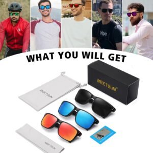 3-Pack Wayfarer Sunglasses Black Frame Mirrored Lenses