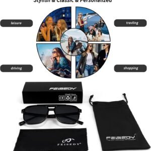 Unisex Black Aviator Sunglasses – Smoke Lens