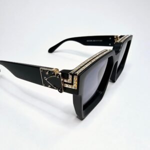 Oversized Square Sunglasses Black Frame, Gray Lens