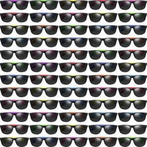 100-Pack Wayfarer Sunglasses Black Frame Smoke Lens