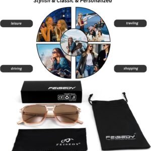 Rectangle Sunglasses – Pink Frame, Brown Lens, Unisex