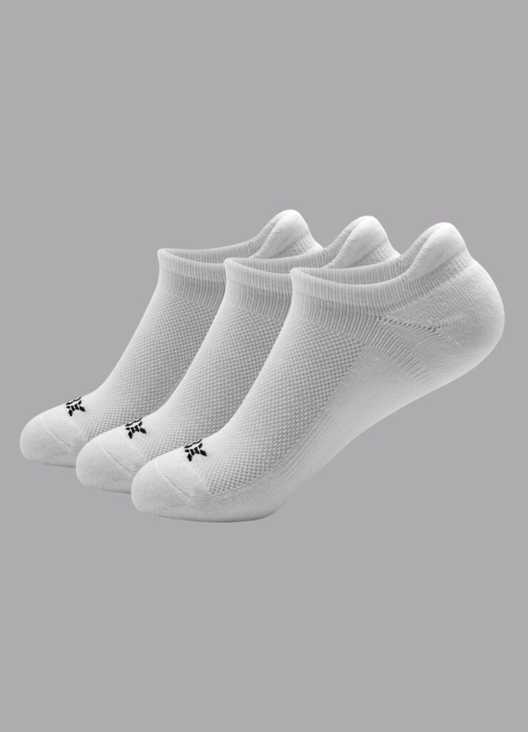 White Heel-Tab Socks Three-Pack shown in the selected color or assortment