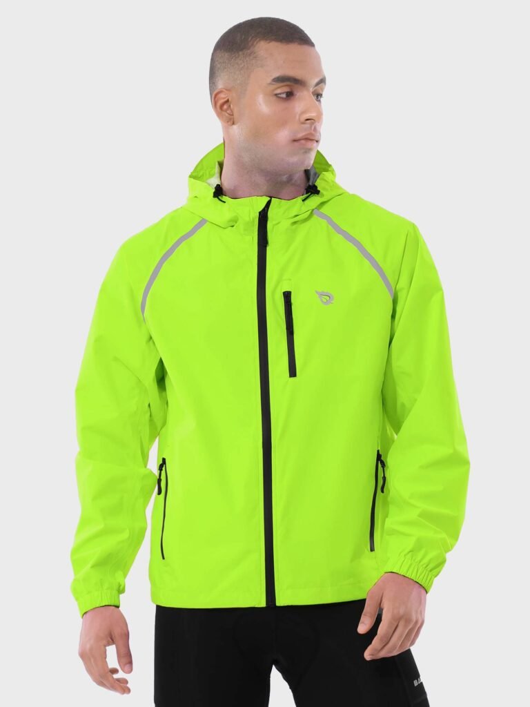 Men's Yellow Hooded Running Jacket shown in the selected color or assortment