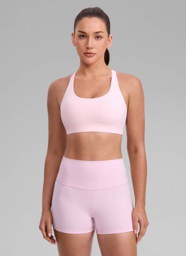Pink Crisscross Sports Bra shown in the selected color or assortment