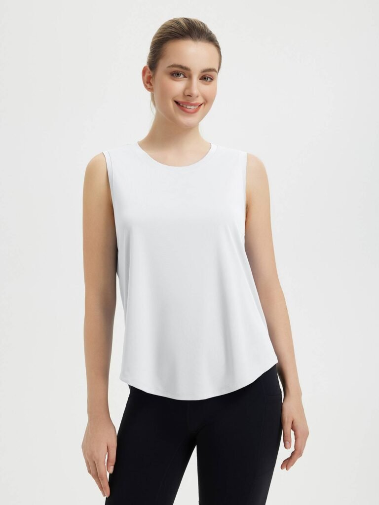 White Racerback Running Tank shown in the selected color or assortment