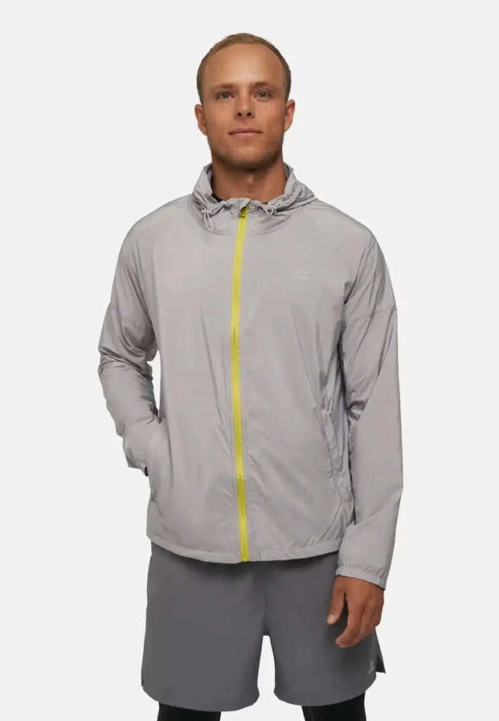 Men's Grey Running Windbreaker shown in the selected color or assortment