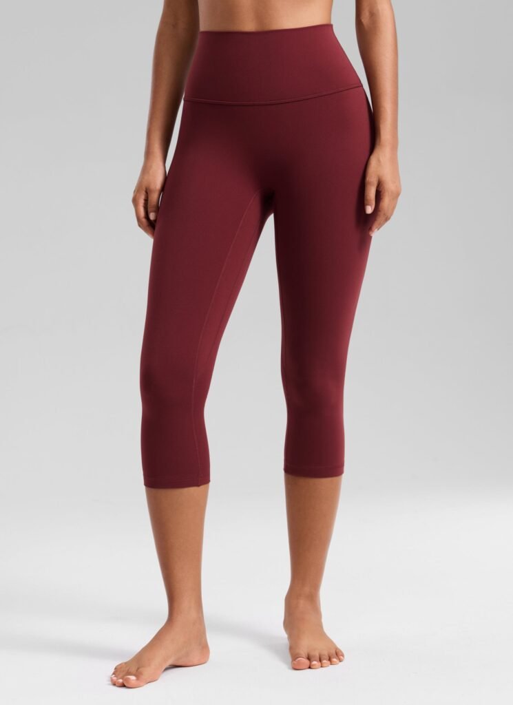 Burgundy Cropped Leggings shown in the selected color or assortment
