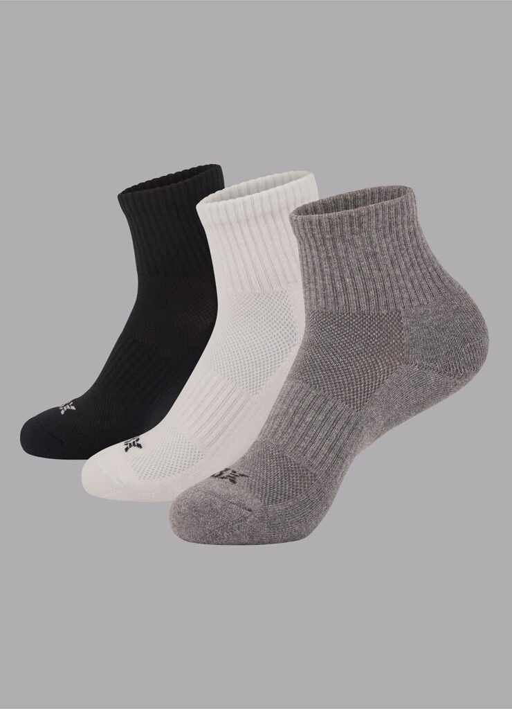 Mixed Quarter Socks Three-Pack shown in the selected color or assortment