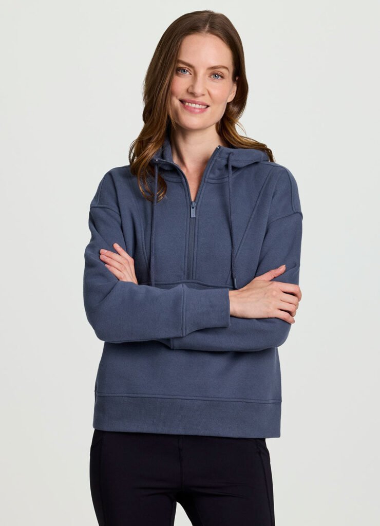 Navy Fleece Warmup Hoodie shown in the selected color or assortment